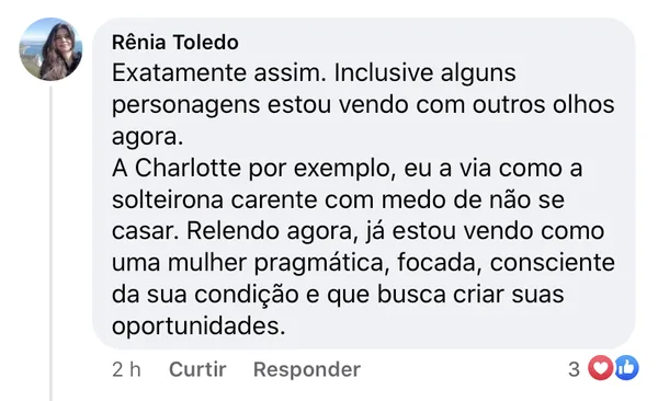 Rênia: relendo, vejo a Charlotte com outros olhos