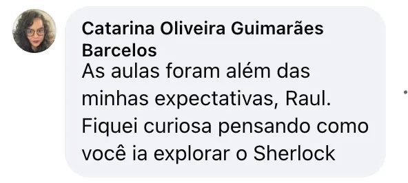 Catarina: as aulas foram além das minhas expectativas